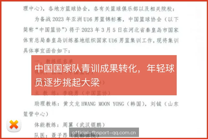 中国国家队青训成果转化,年轻球员逐步挑起大梁 中国国家队青训成果转化,年轻球员逐步挑起大梁